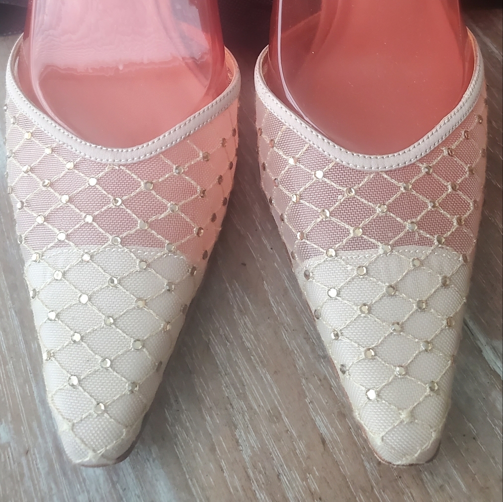 NINA Women's Cream Pumps Satin and Sequin Size 8.5M - Picture 5 of 5